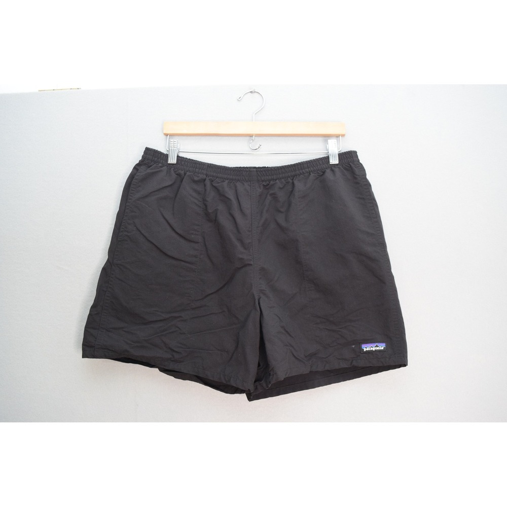 Patagonia Baggies Shorts Large Black 5"Lined Mens Hiking P-6 Logo